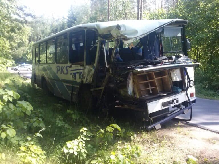 Autobus uderzył w drzewo. Roczne dziecko przetransportowano do szpitala