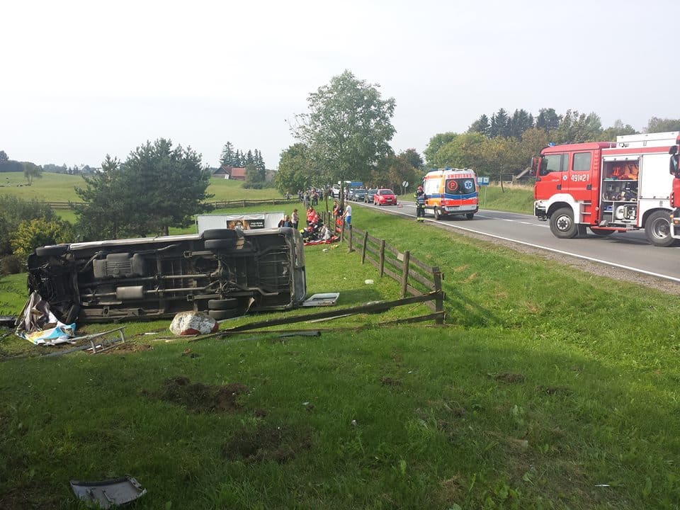 Groźny wypadek w na trasie Biskupiec-Mrągowo Olsztyn, Wiadomości, zShowcase