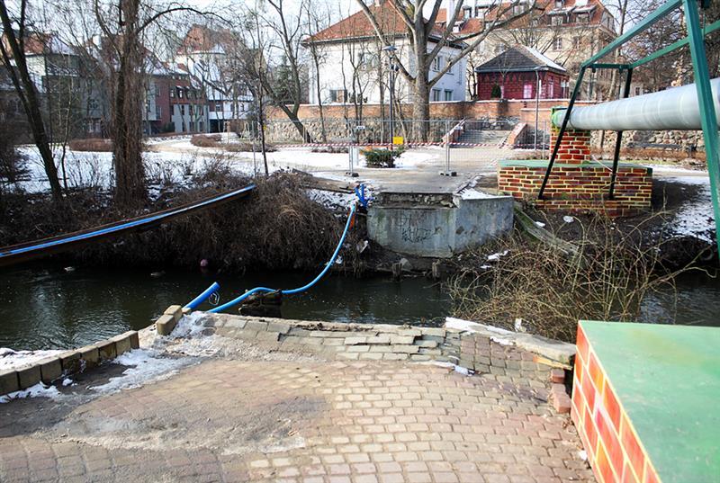 Zdemontowano kładkę na Łynie Galerie, Olsztyn, Wiadomości