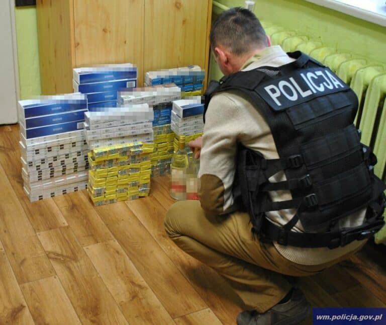 Chował u siebie nielegalny alkohol i tysiące papierosów bez akcyzy