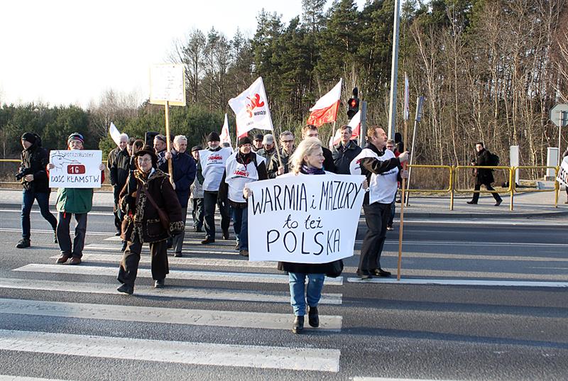 Protest na DK 16 - region walczy o remont drogi protest Olsztyn, Wiadomości