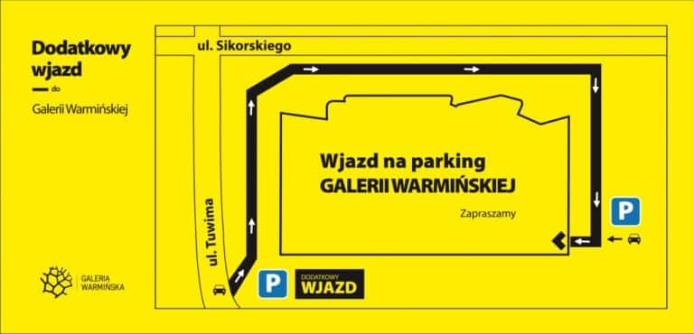 Uwaga kierowcy: dodatkowy wjazd do Galerii Warmińskiej