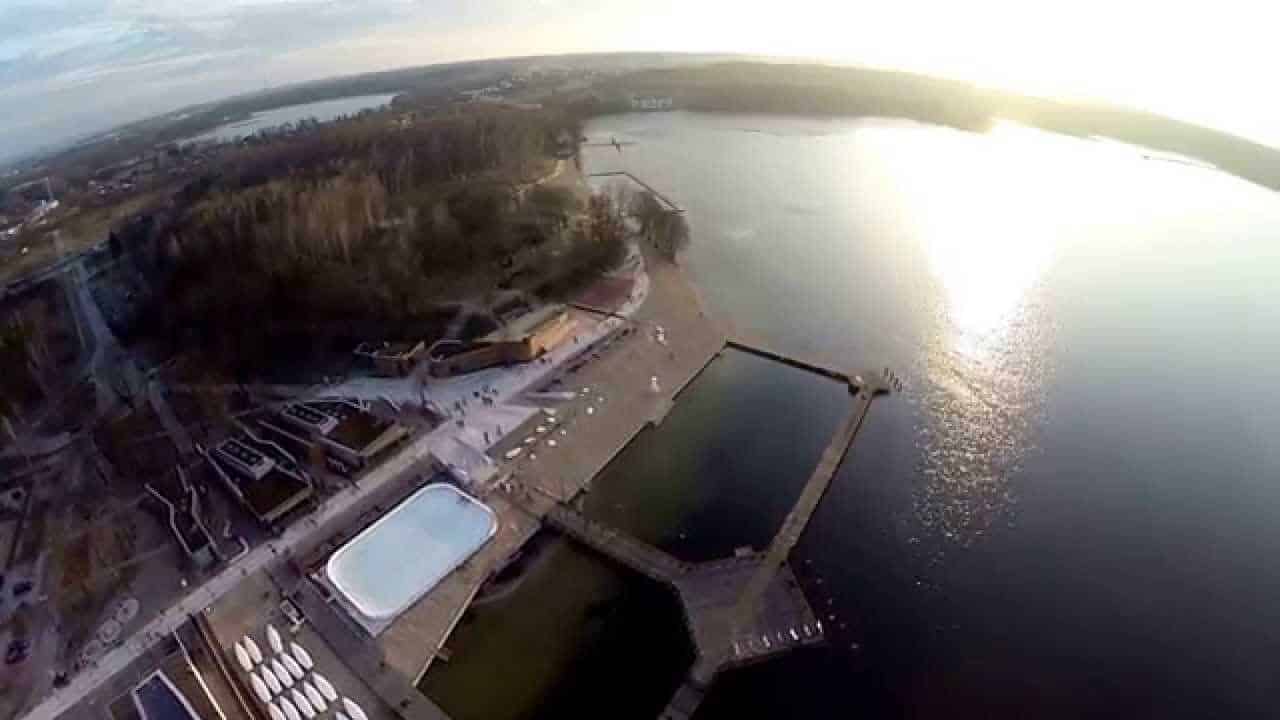 Plaża miejska z lotu drona jezioro Wiadomości, Olsztyn