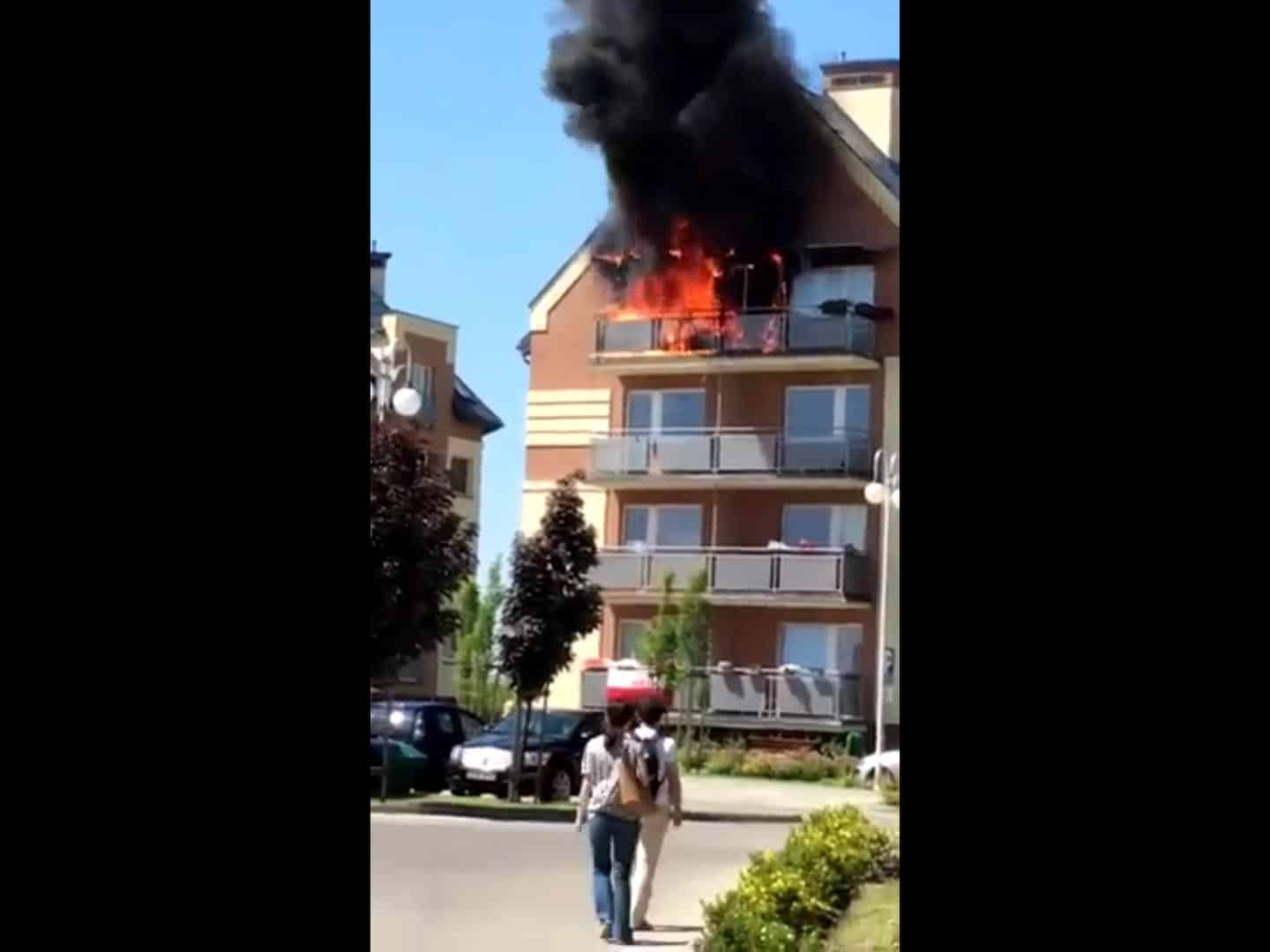 Pożar na osiedlu Belweder w Olsztynie