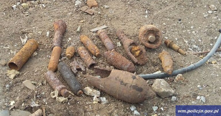 uzbrojone granaty i pociski na punkcie skupu złomu w Olsztynie