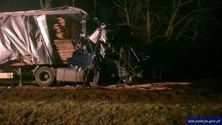 Szczęście w nieszczęście po najechaniu na drzewo