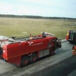 Pożar na lotnisku w Szymanach