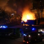 Pożar ciężarówek na ul. Wyszyńskiego w Olsztynie