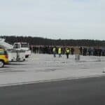 Pożar na lotnisku w Szymanach