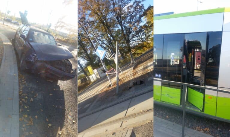 Wyjeżdżał z budowy Leroy Merlin. Nie zauważył tramwaju [FOTO]