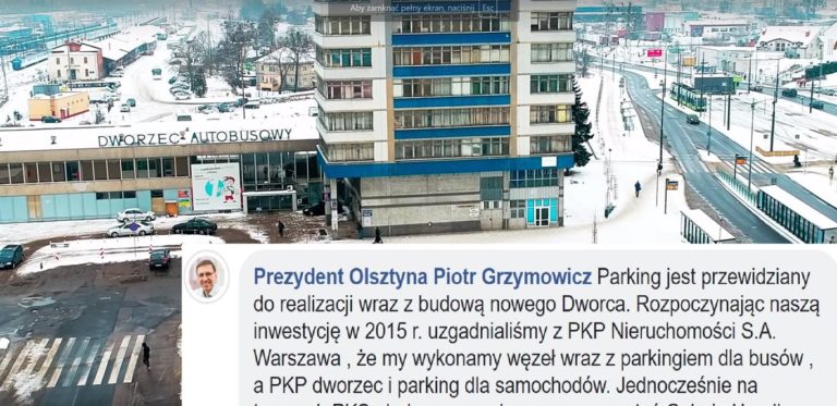 Grzymowicz niepoważny? Wpis na Facebooku wywołał ostre komentarze. W tle parking przy dworcu