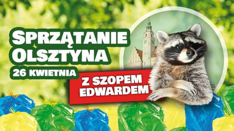 Posprzątaj Olsztyn razem z Szopem Edwardem. Czy mieszkańcy naszego miasta przyłączą się?