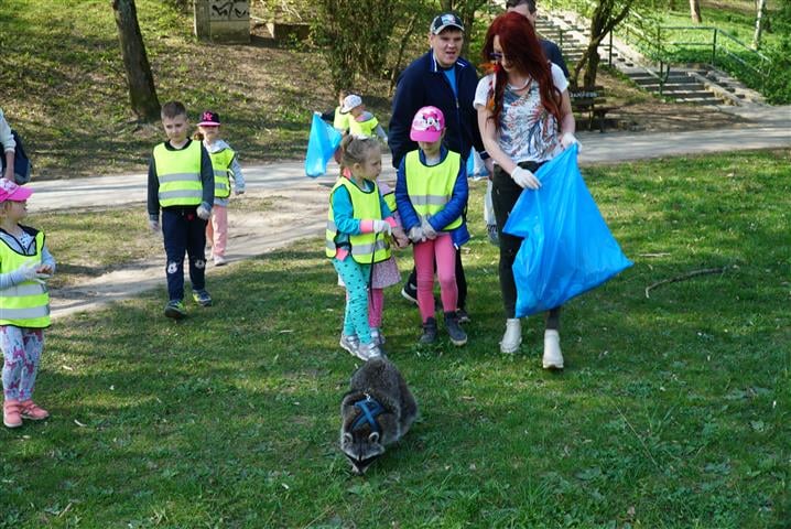 Szop Edward oraz przedszkolaki dały dziś przykład. Zbierali śmieci w Olsztynie [FOTO]