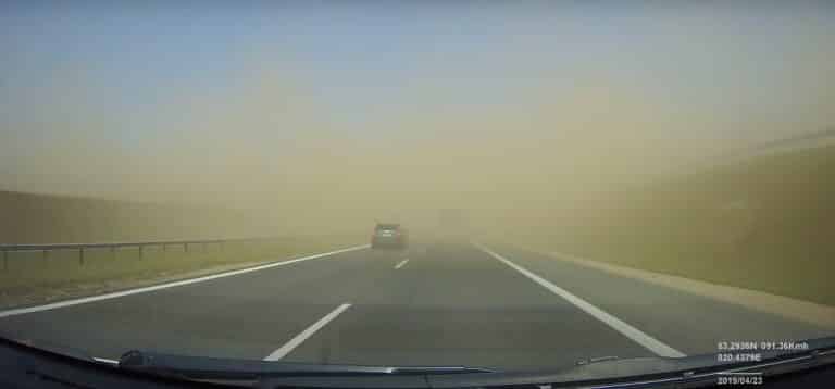 Burza piaskowa pod Olsztynem [WIDEO]