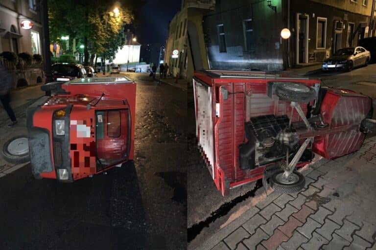 Wandal na Starym Mieście. Wywr&oacute;cił  ten sam pojazd dwa razy w ciągu jednej nocy [FOTO]