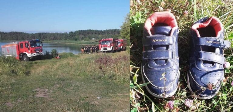 Dziecko zostawiło na brzegu podkoszulek i buty. Strażacy przeszukują jezioro [FOTO]