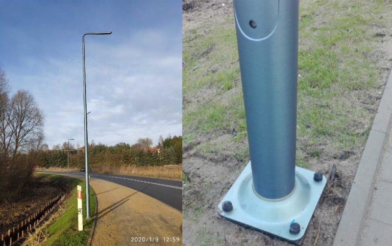 Bulwersująca kradzież 6 lamp na budowie ścieżki pieszo-rowerowej