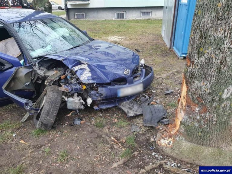Szalona ucieczka złodzieja skończyła się na drzewie pod blokiem przy al. Piłsudskiego