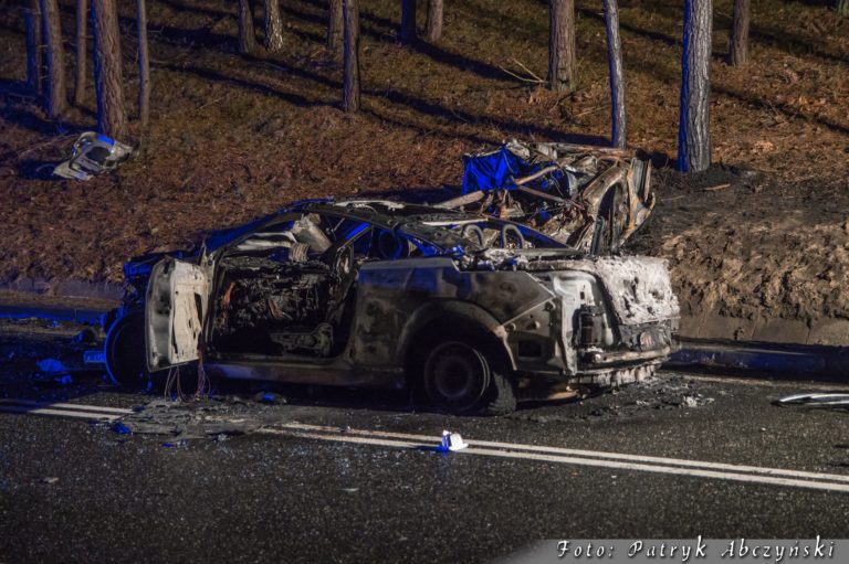 Makabryczny wypadek. Kierowca spłonął żywcem po czołowym zderzeniu