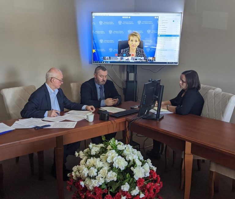 Wideokonferencja ze starostami z wojew&oacute;dztwa