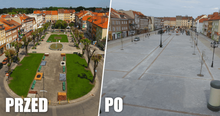 Wycięli drzewa i zieleń. Rynek w Bartoszycach zmienił się w zabrukowany plac&nbsp;