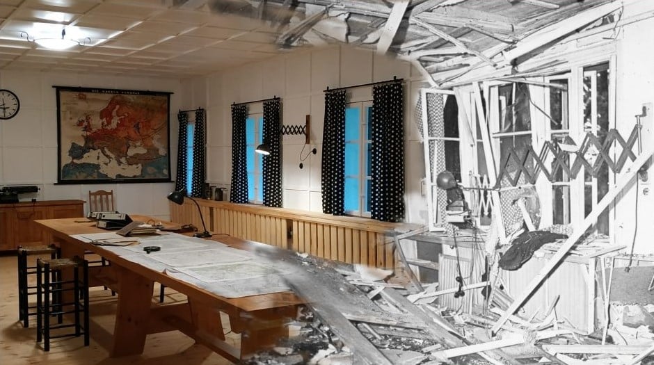 W Wilczym Szańcu zrekonstruowano wnętrze baraku narad, w którym przeprowadzono zamach na Hitlera