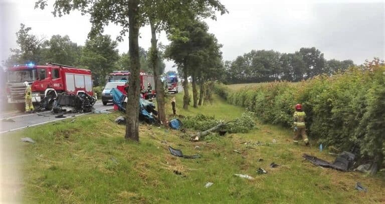 Śmierć kierowcy po uderzeniu w drzewo. Samoch&oacute;d &bdquo;był mocno rozerwany&rdquo;