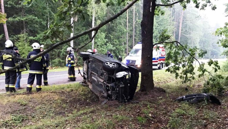 22-latka zjechała z drogi. VW Polo zatrzymało się na drzewie.