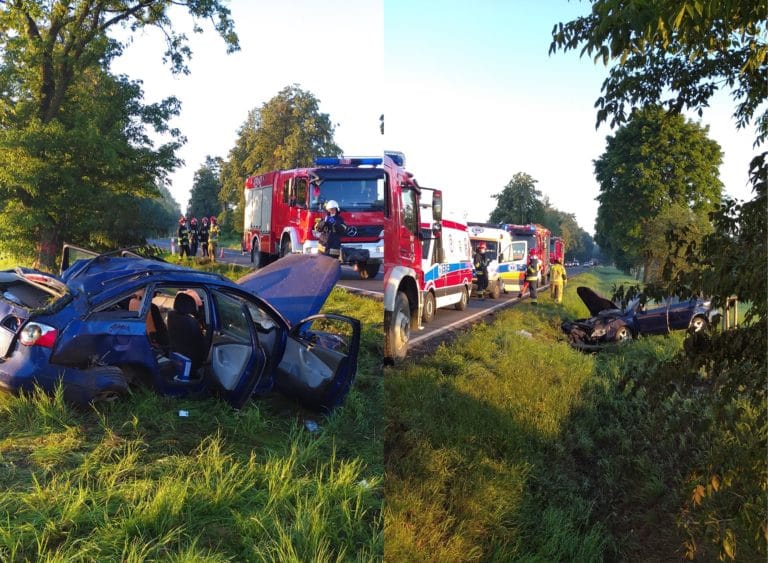 Zjechał z drogi i uderzył w przepust. 4 osoby poszkodowane, w tym dzieci