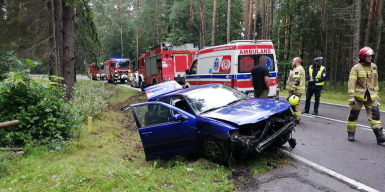 59-latek zjechał na pobocze uderzył w drzewu