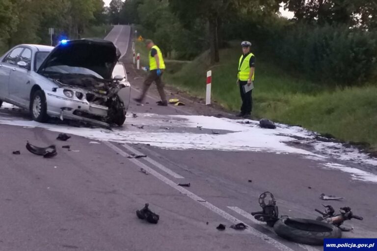 Tragiczny wypadek, zginął motocyklista