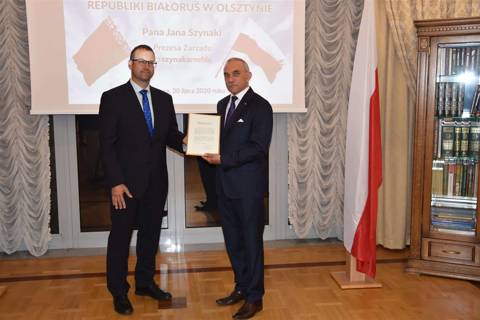 Prezes Jan Szynaka powołany na urząd Konsula Honorowego Republiki Białoruś Galerie, Wiadomości