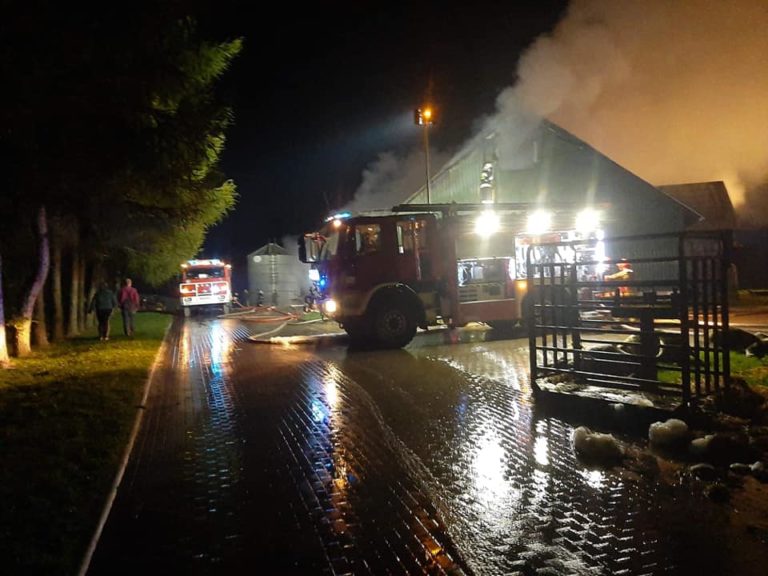 Pożar obory, zginęło sześć krów