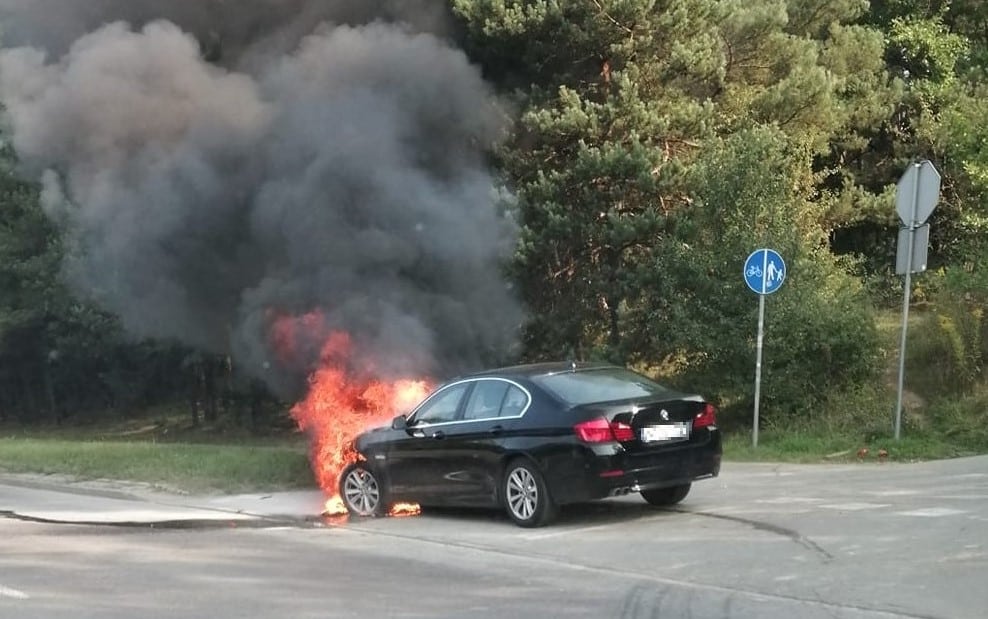 Pożar auta na ul. Krasickiego