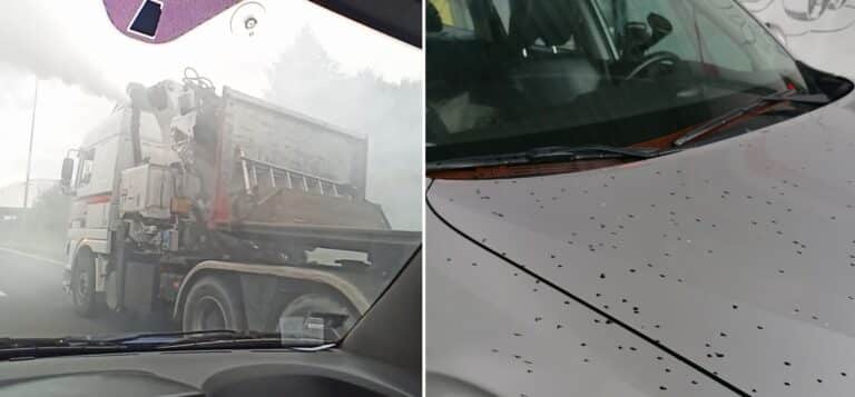 Tajemnicza ciężar&oacute;wka &bdquo;ochlapywała&rdquo; samochody niezidentyfikowaną substancją