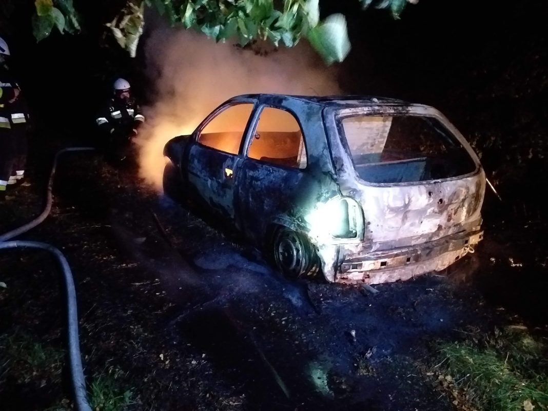 Spłonęło auto w środku lasu