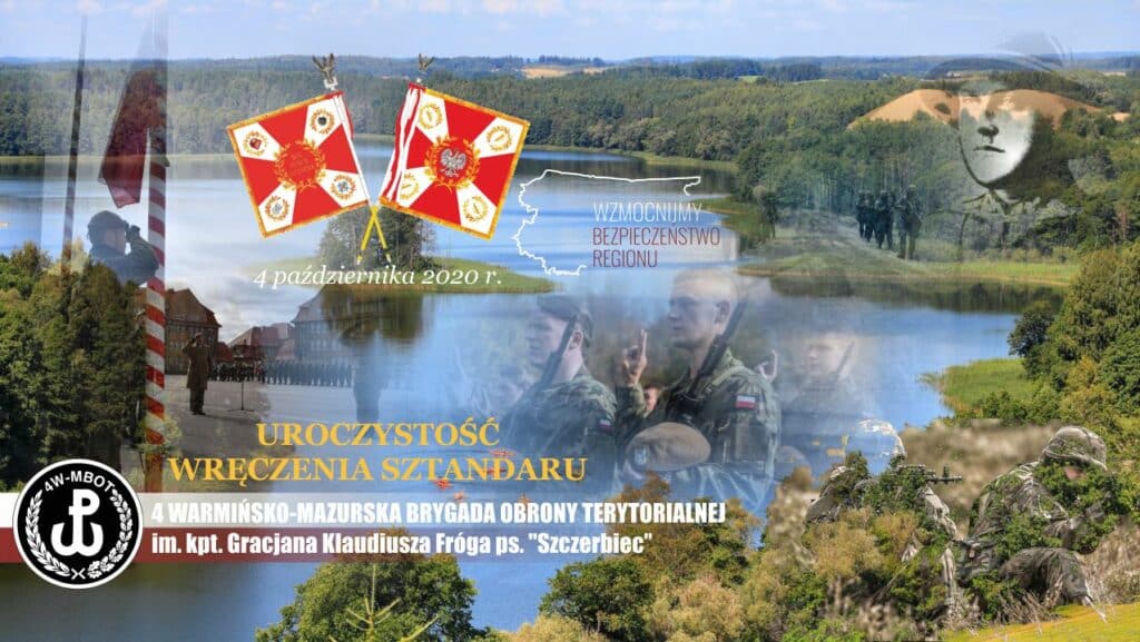 Uroczystość wręczenia sztandaru dla 4 Warmińsko-Mazurskiej Brygady Obrony Terytorialnej