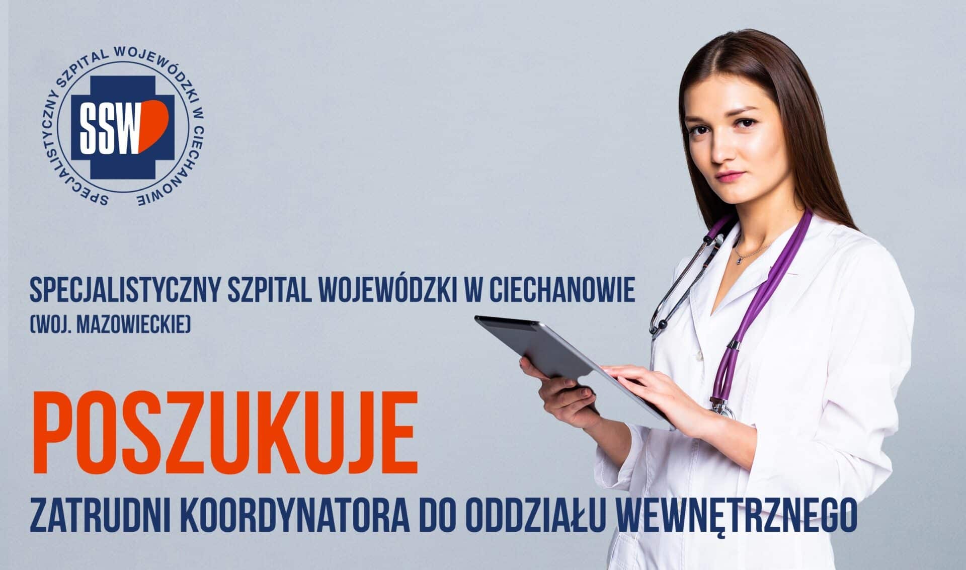 Specjalistyczny Szpital Wojewódzki w Ciechanowie poszukuje lekarzy!