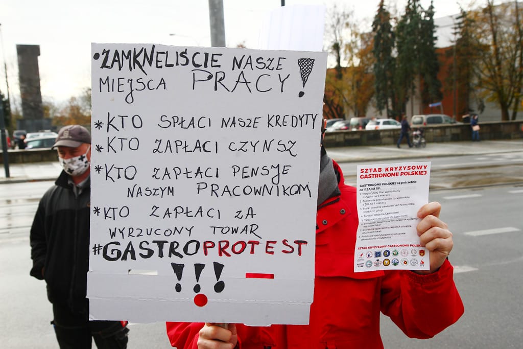 W Olsztynie trwa protest branży gastronomicznej