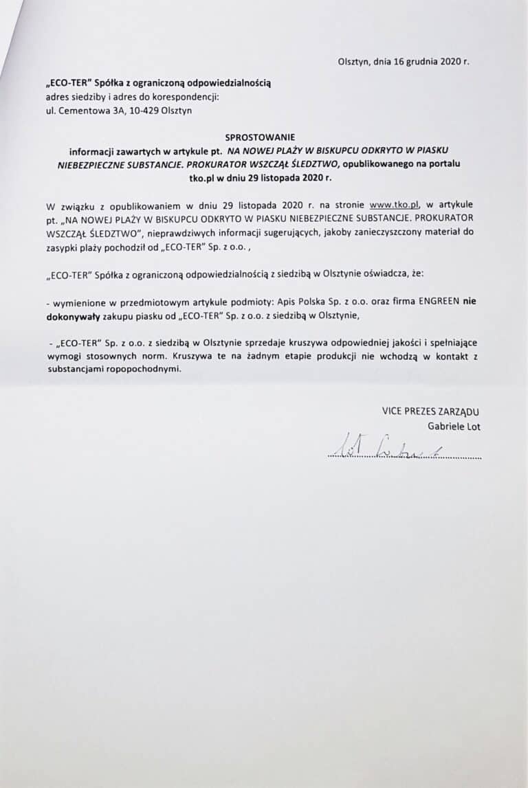 Na nowej plaży w Biskupcu odkryto w piasku niebezpieczne substancje. Prokurator wszczął śledztwo