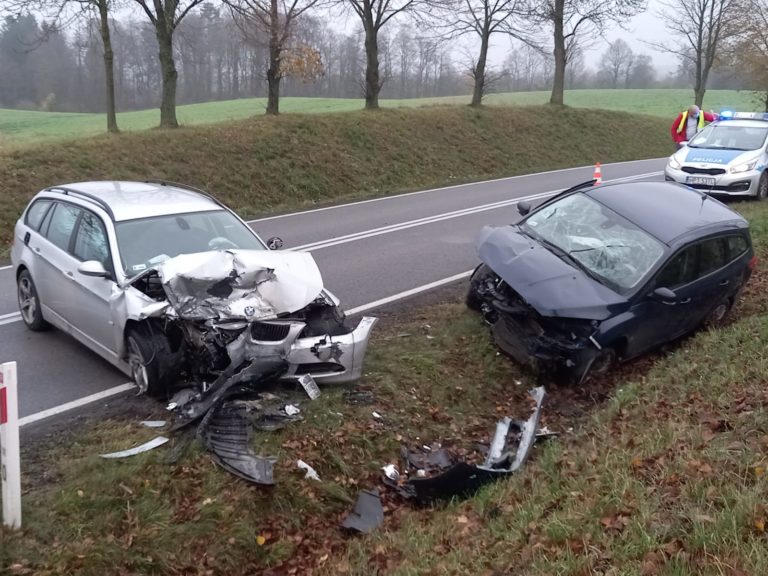 Wypadek na DK59. Występowały duże utrudnienia w ruchu