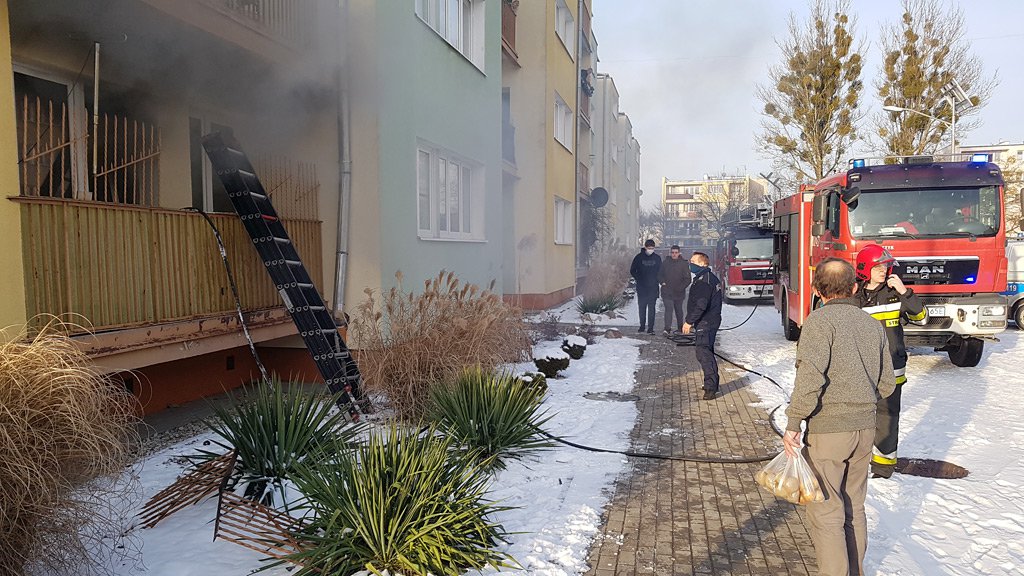 Pożar w bloku na ul. Jagiellońskiej