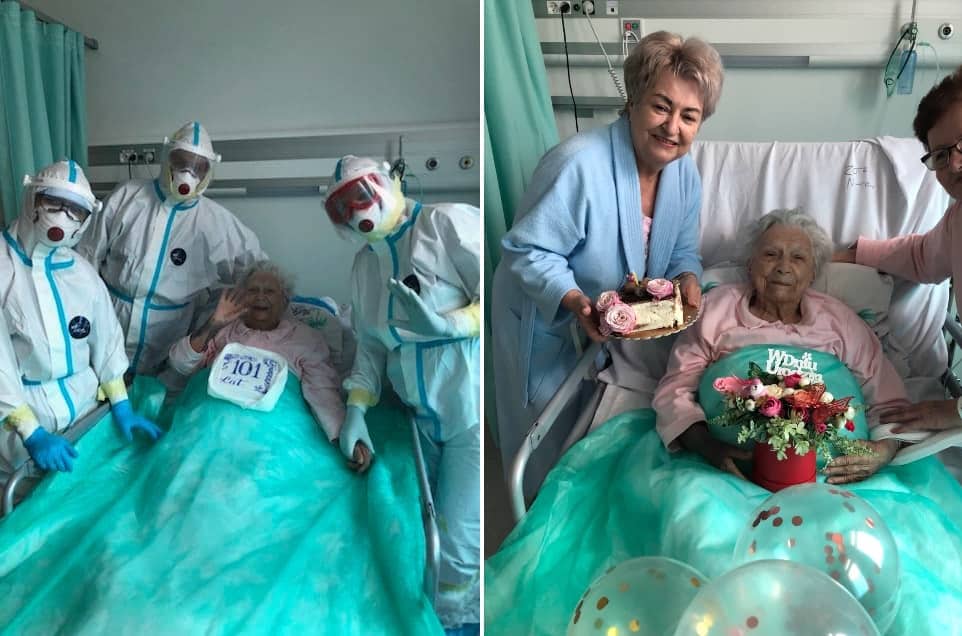 Na oddziale covidowym pacjentka świętowała 101 urodziny
