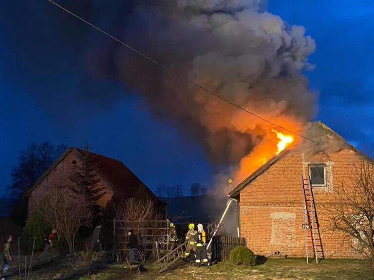 Pożar domu mieszkalnego. W środku była dw&oacute;jka ludzi