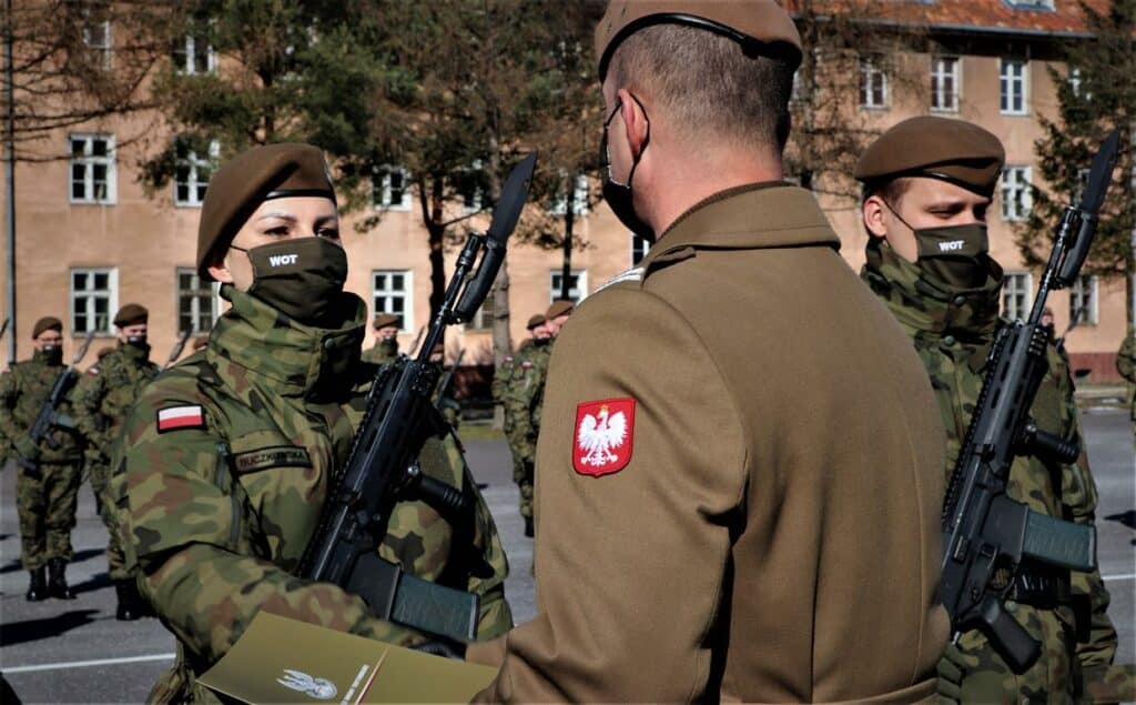 Przysięga wojskowa w 4. Warmińsko-Mazurskiej Brygadzie Obrony Terytorialnej.