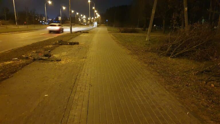 Wypadek przez wycinkę drzew w Olsztynie