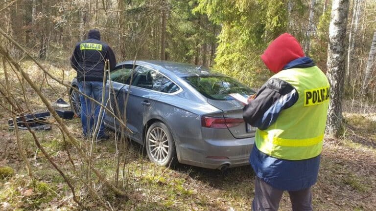 25-latek spał w lesie w skradzionym audi za 300 tys. Obudziła go policja