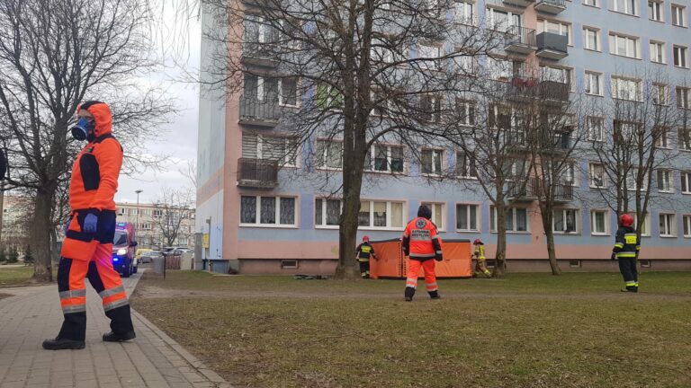 Akcja ratunkowa na 6 piętrze. Pod oknem 84-latki rozstawiono skokochron