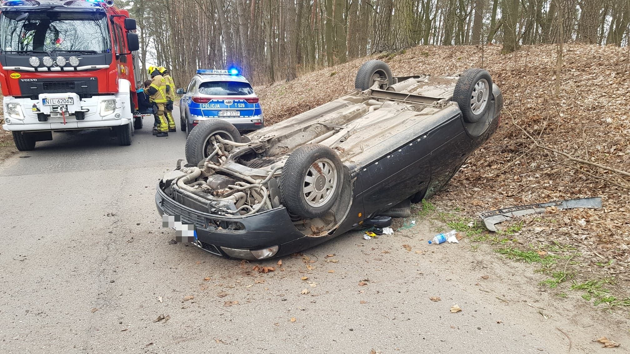 Kierowca Audi dachował wypadek Wiadomości