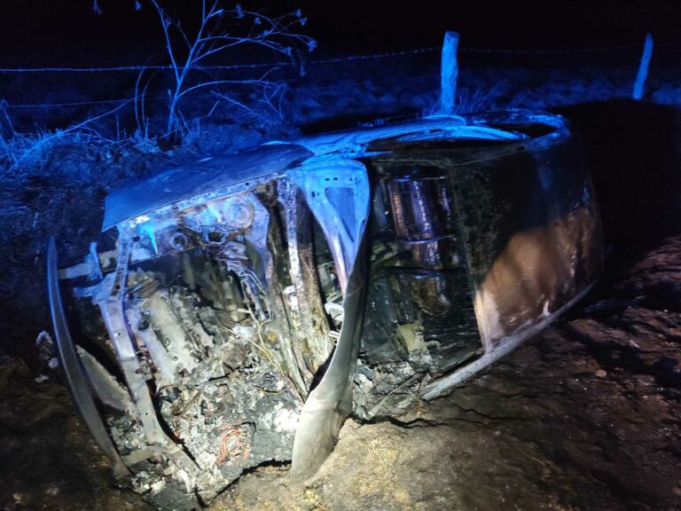 Zjechał do rowu i stanął w płomieniach